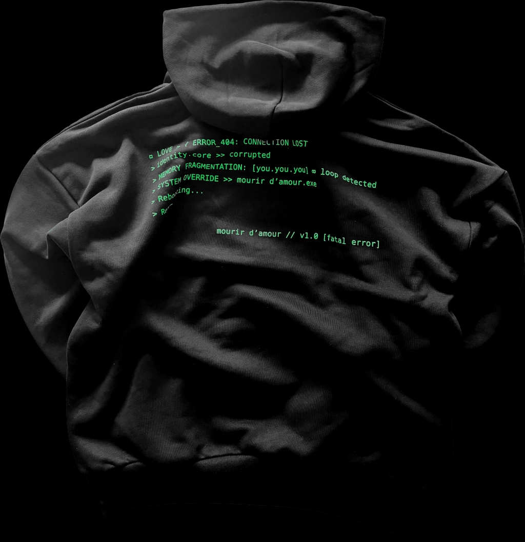 Sweat noir - Code Error vert