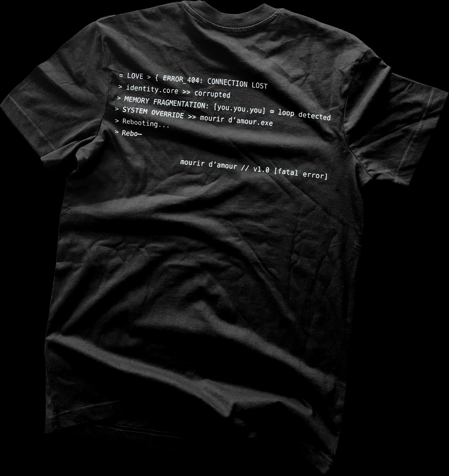 T-shirt noir - Code Error blanc - vue principale