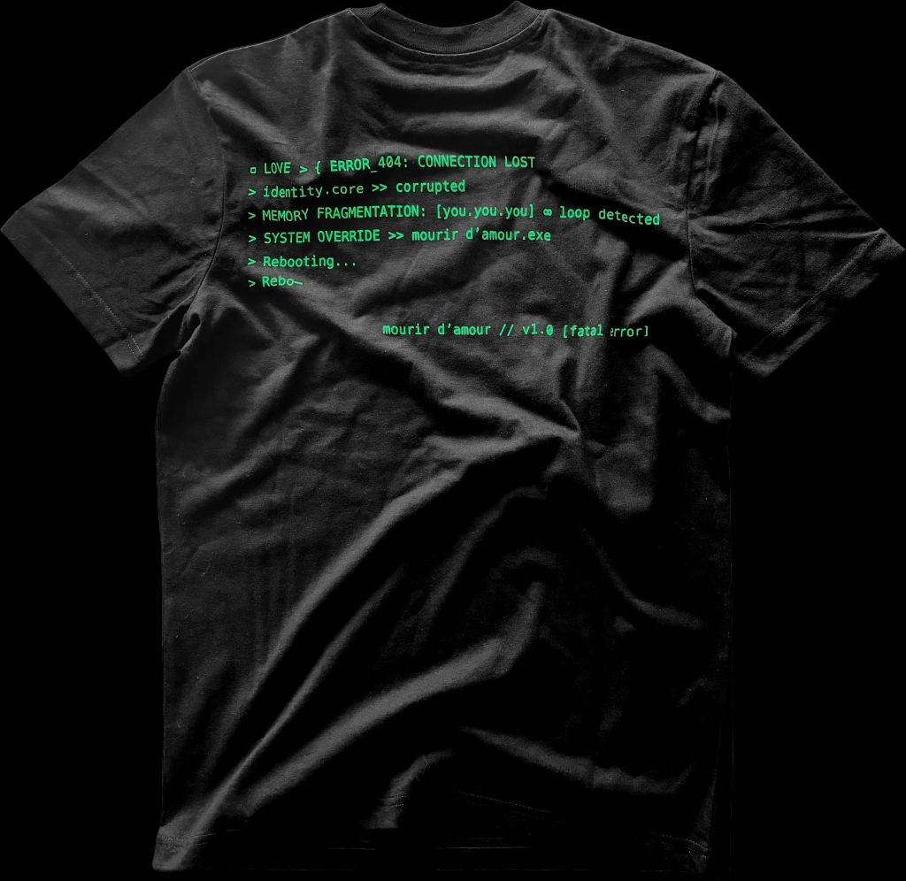T-shirt noir - Code Error vert