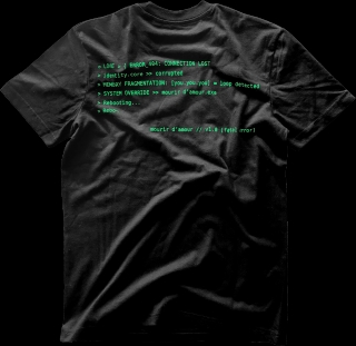 T-shirt noir - Code Error vert - image 1