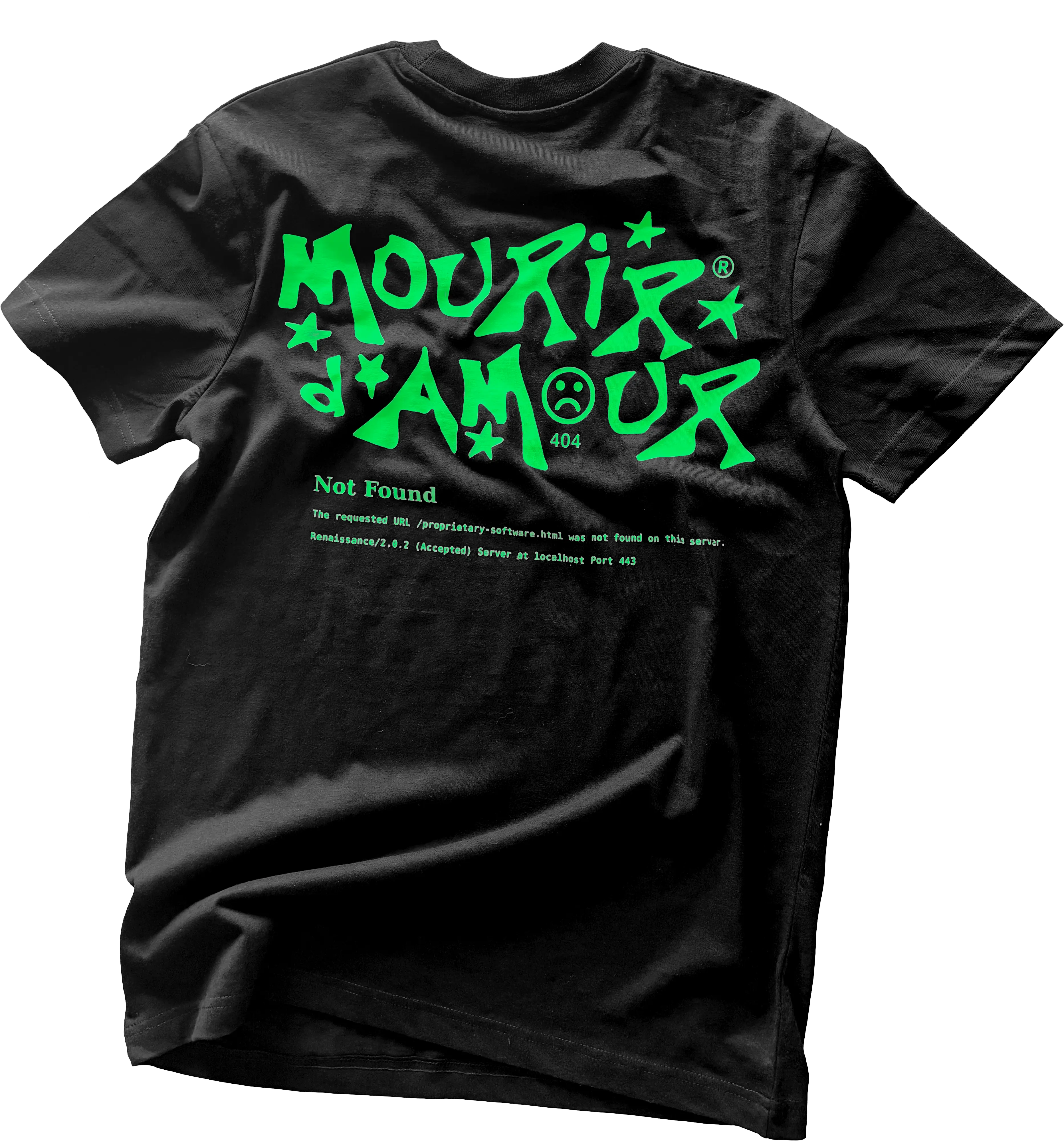 T-shirt noir - Error 404 vert - vue principale