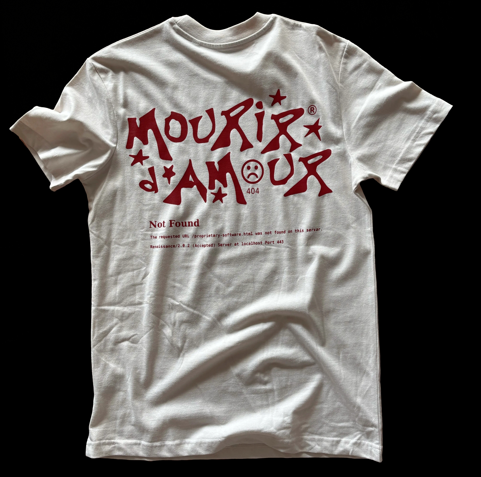 T-shirt blanc - Error 404 rouge - vue principale